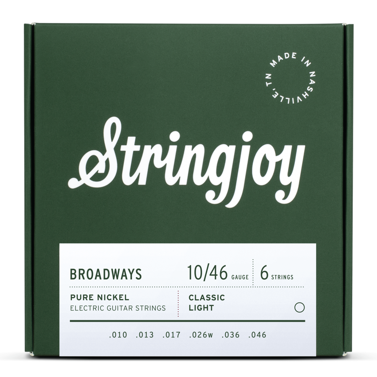 Stringjoy Broadways | Classic Light Gauge (10-46) Pure Nickel Electric Guitar Strings Stringjoy Broadways | Classic Light Gauge (10-46) Pure Nickel Electric Guitar Strings